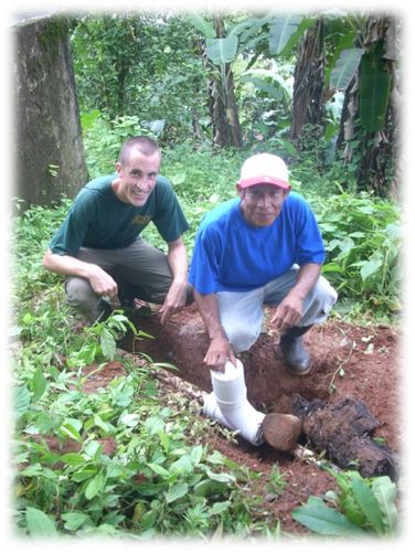 Kevin Orner with Panamanian collaborator and in-line chlorinator